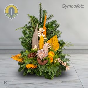 Allerheiligen Gesteck Groß, gelb