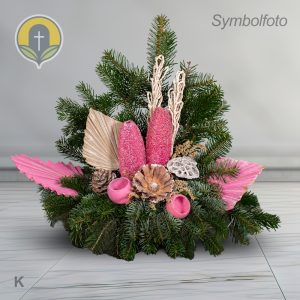 Allerheiligen Gesteck Mittel, rosa