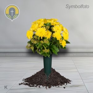 Chrysanthemum Strauß für Grabvase, gelb, ohne Vase